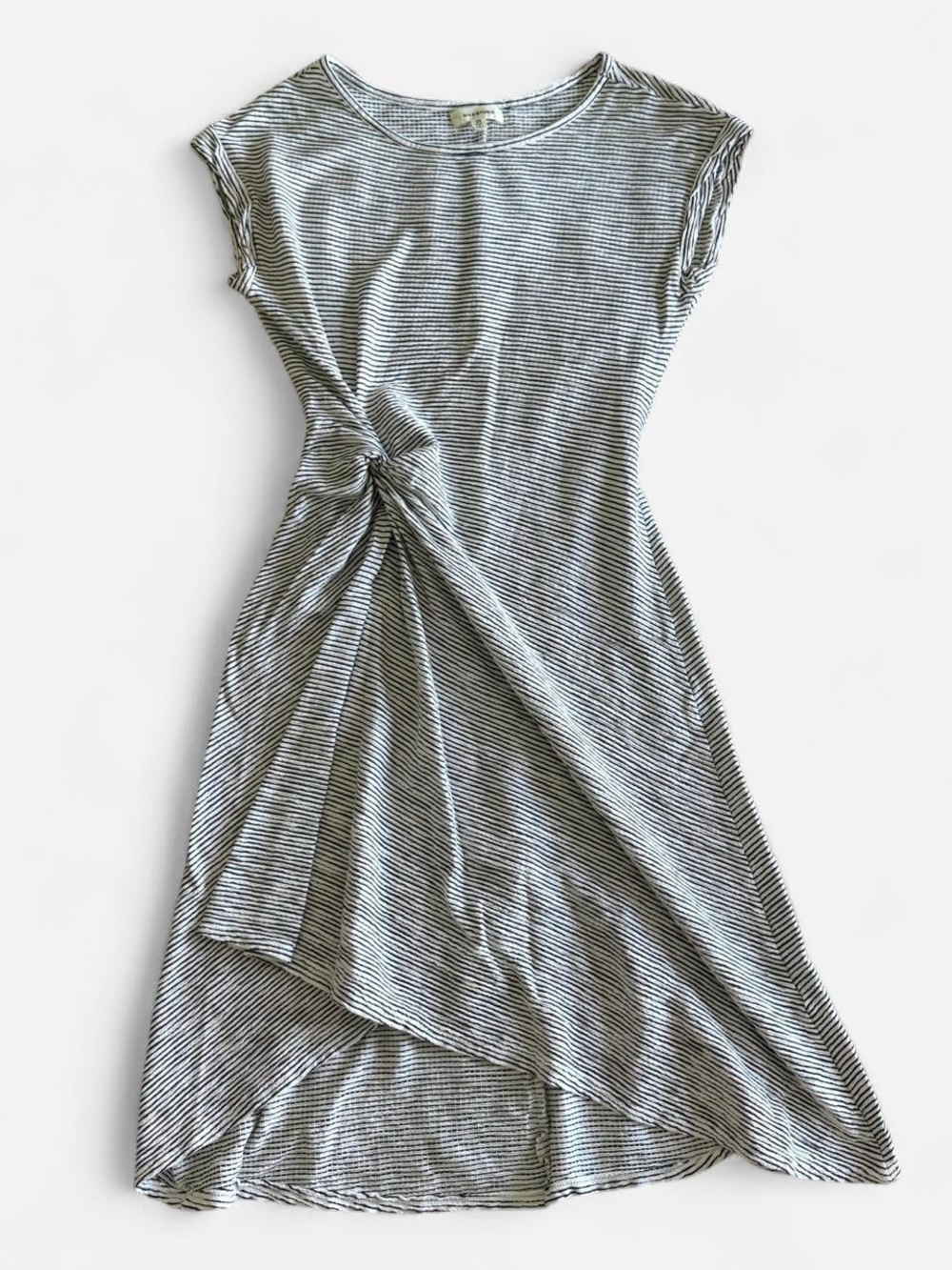 Max Studio black and white striped knee length short sleeve dress, size XS